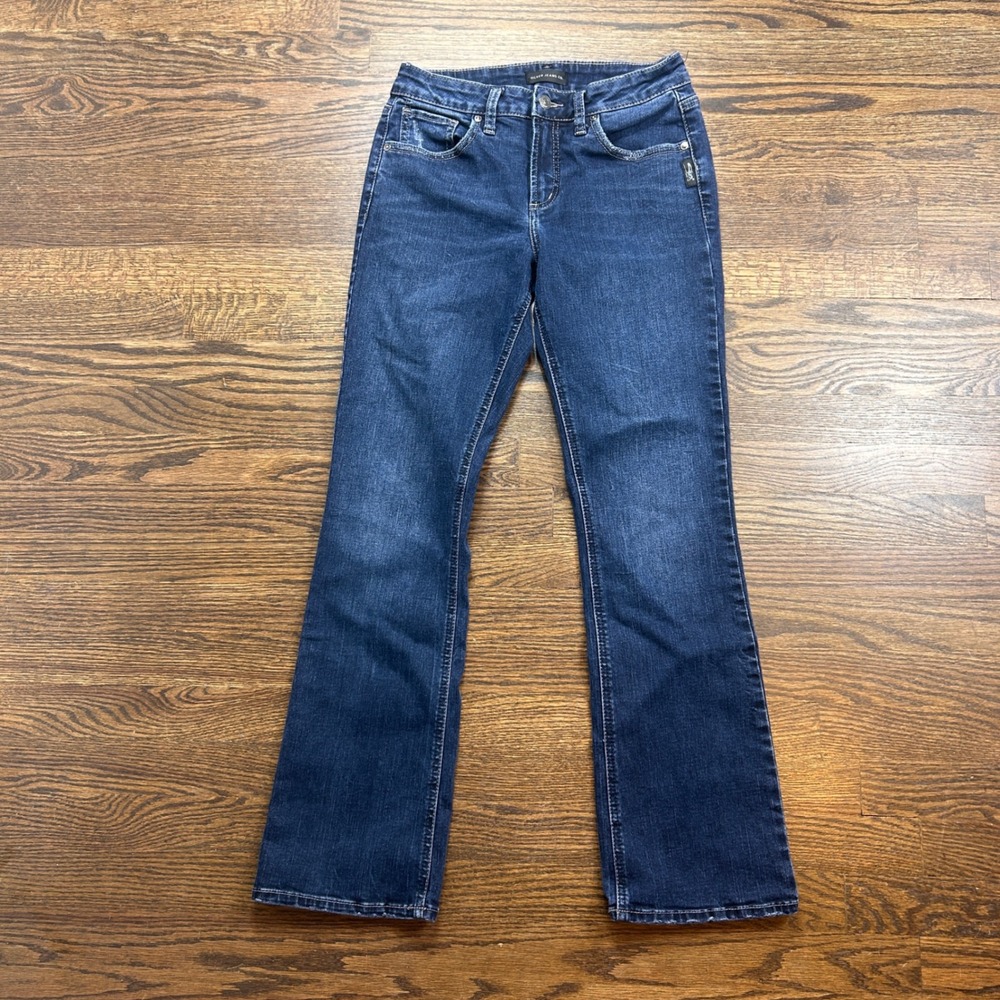 Silver Jeans Co Avery Slim Bootcut Jeans Womens 28 x 31 Blue Dark Wash Denim